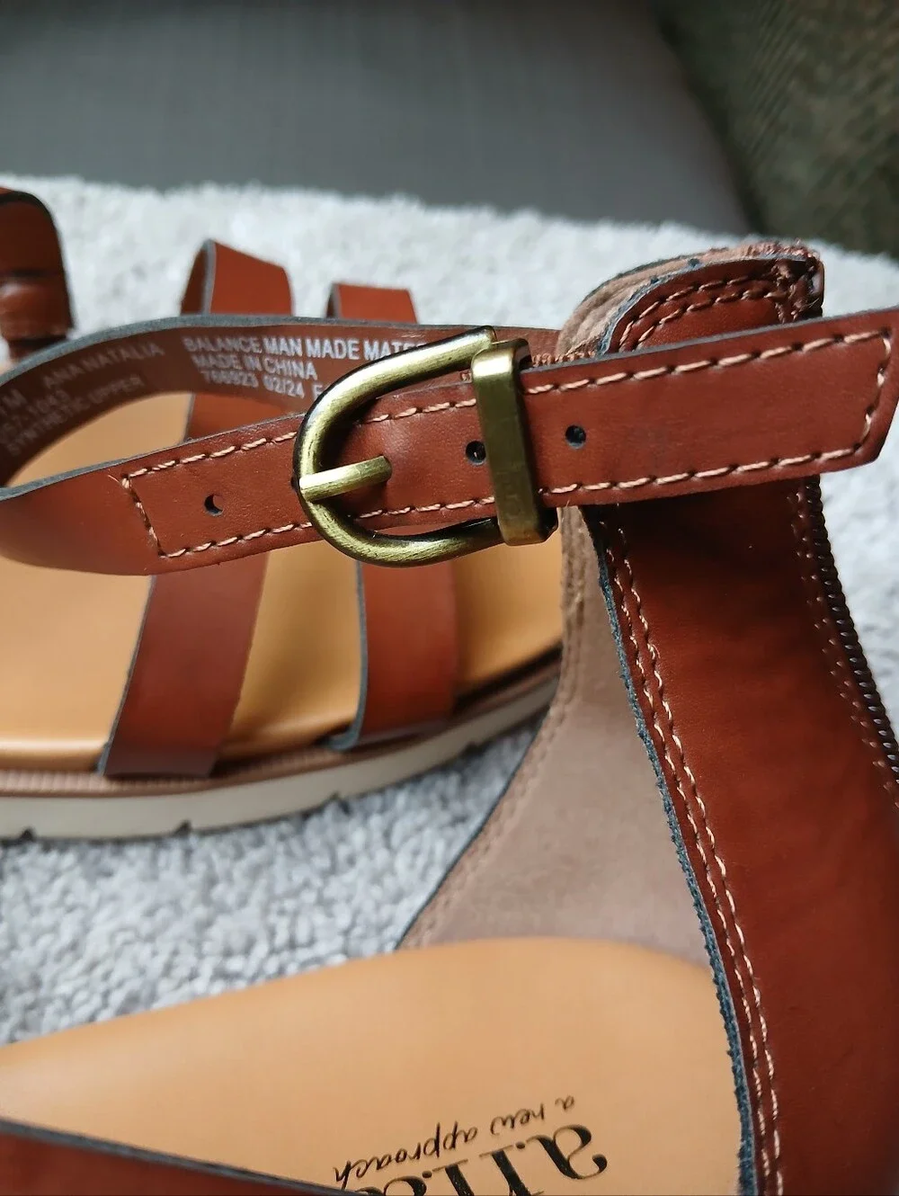 a.n.a Ana Natalia Brown Strappy Zip Back Gladiator Sandals 11M